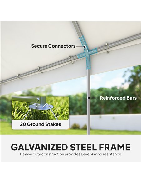 Outsunny 6 x 4 m Party Tent, Heavy Duty Gazebo Canopy with Windows, Outdoor Party Wedding Tent with 4 Removable Sidewalls - pic 186040 | FastDaddyshop
