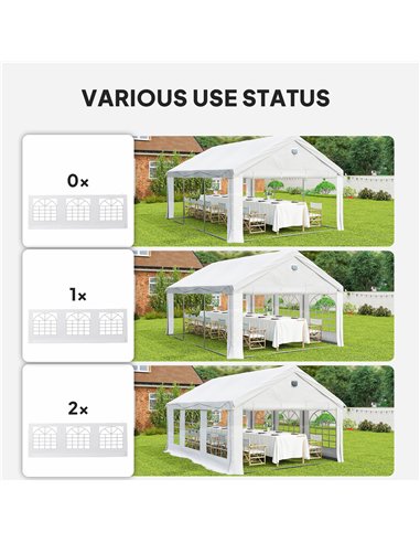 Outsunny 6 x 4 m Party Tent, Heavy Duty Gazebo Canopy with Windows, Outdoor Party Wedding Tent with 4 Removable Sidewalls
