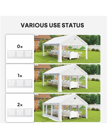 Outsunny 6 x 4 m Party Tent, Heavy Duty Gazebo Canopy with Windows, Outdoor Party Wedding Tent with 4 Removable Sidewalls - pic 186042 | FastDaddyshop