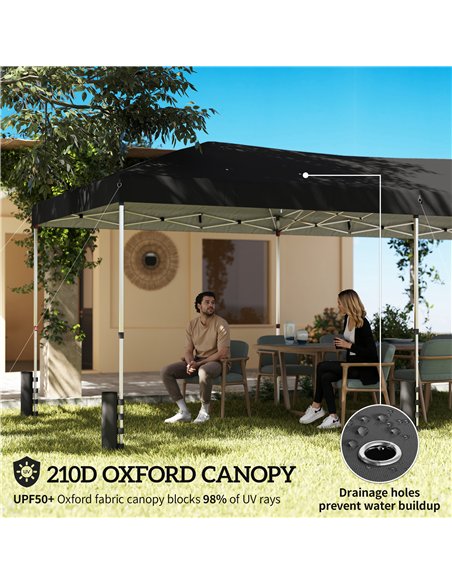 Outsunny 3 x 6 m Pop Up Canopy with UV50+ Protection Garden Gazebo with 6 Sidewalls, Black - pic 186074 | FastDaddyshop