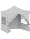 Outsunny 3 x 3 m Pop Up Gazebo with Sidewalls, UPF50+ Heavy Duty Garden Party Tent Marquee with Wheeled Carry Bag, Silver Grey
