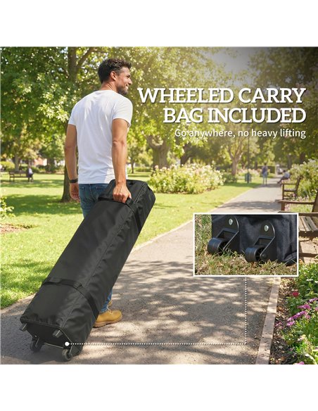 Outsunny 3 x 3 m Pop Up Gazebo with Sidewalls, UPF50+ Heavy Duty Garden Party Tent Marquee with Wheeled Carry Bag, Silver Grey - pic 186097 | FastDaddyshop