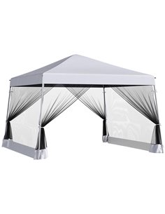 Outsunny 3.6m x 3.6m Pop Up Steel Frame Garden Gazebo White