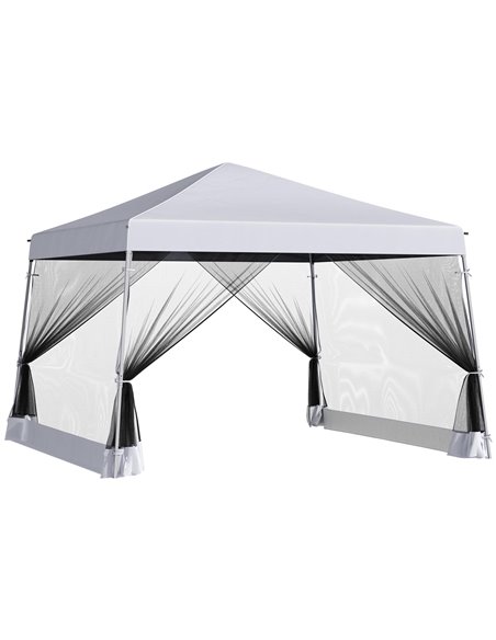 Outsunny 3.6m x 3.6m Pop Up Steel Frame Garden Gazebo White - pic 18611 | FastDaddyshop