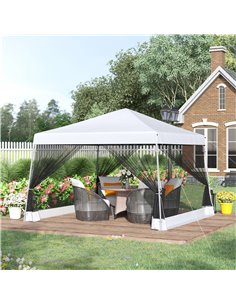 Outsunny 3.6m x 3.6m Pop Up Steel Frame Garden Gazebo White 2