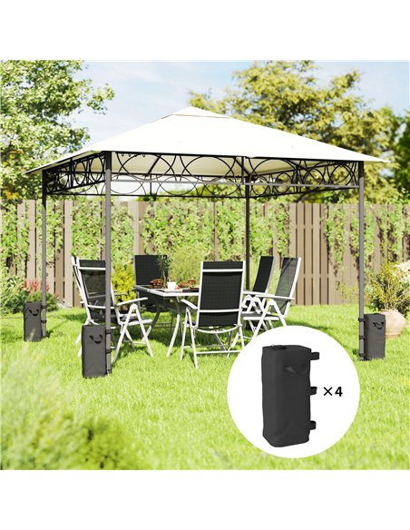 Outsunny Set of 4 Heavy Duty Gazebo Weights Bags, 500D Sand Weights with Carry Handles for Garden Marquee, Parasol, Black - pic 186126 | FastDaddyshop