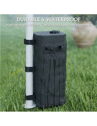 Outsunny Set of 4 Heavy Duty Gazebo Weights Bags, 500D Sand Weights with Carry Handles for Garden Marquee, Parasol, Black