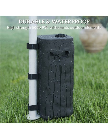Outsunny Set of 4 Heavy Duty Gazebo Weights Bags, 500D Sand Weights with Carry Handles for Garden Marquee, Parasol, Black - pic 186129 | FastDaddyshop