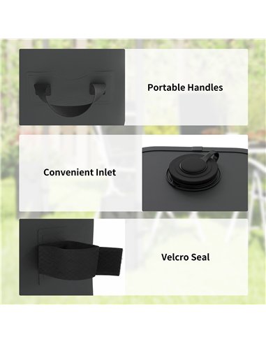 Outsunny Set of 4 Heavy Duty Gazebo Weights Bags, 500D Sand Weights with Carry Handles for Garden Marquee, Parasol, Black
