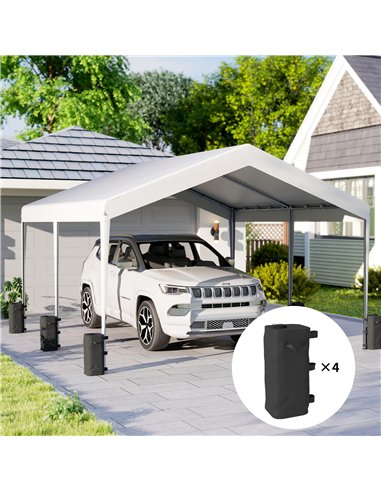 Outsunny Set of 4 Heavy Duty Gazebo Weights Bags, 500D Sand Weights with Carry Handles for Garden Marquee, Parasol, Black