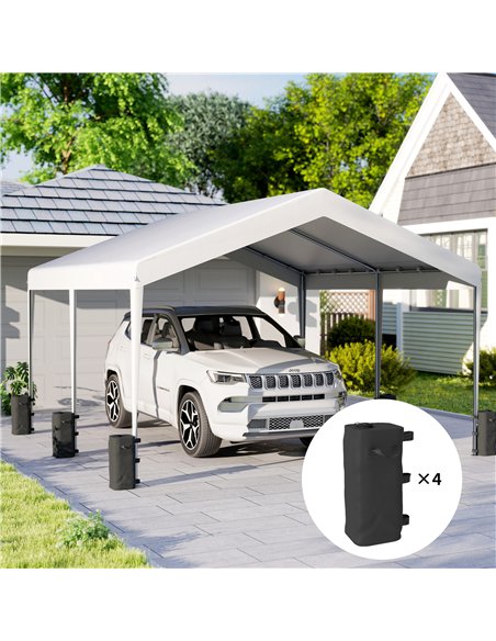 Outsunny Set of 4 Heavy Duty Gazebo Weights Bags, 500D Sand Weights with Carry Handles for Garden Marquee, Parasol, Black - pic 186133 | FastDaddyshop