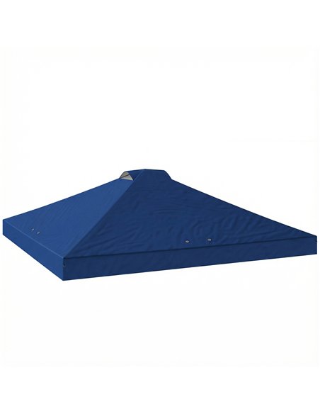 Outsunny Gazebo Roof Replacement UV50+ Waterproof Pop Up Canopy Cover with 8 Drainage Holes 3 x 3 m Blue - pic 186134 | FastDaddyshop