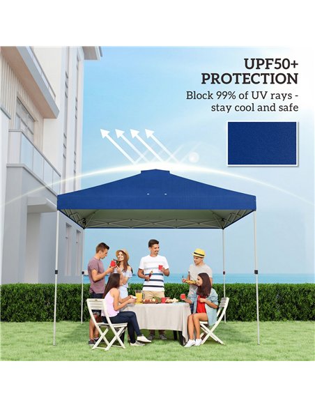 Outsunny Gazebo Roof Replacement UV50+ Waterproof Pop Up Canopy Cover with 8 Drainage Holes 3 x 3 m Blue - pic 186137 | FastDaddyshop
