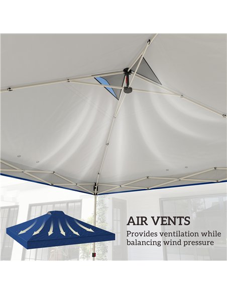 Outsunny Gazebo Roof Replacement UV50+ Waterproof Pop Up Canopy Cover with 8 Drainage Holes 3 x 3 m Blue - pic 186138 | FastDaddyshop