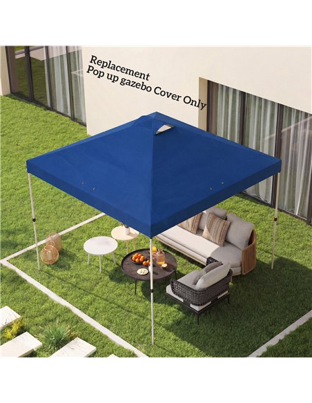 Outsunny Gazebo Roof Replacement UV50+ Waterproof Pop Up Canopy Cover with 8 Drainage Holes 3 x 3 m Blue - pic 186141 | FastDaddyshop
