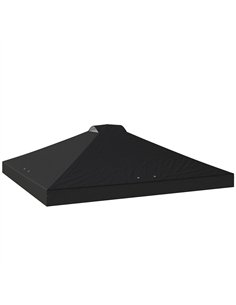 Outsunny gazebo roof replacement UV50+ Waterproof Pop Up Canopy Cover with 8 Drainage Holes 3 x 3 m Black