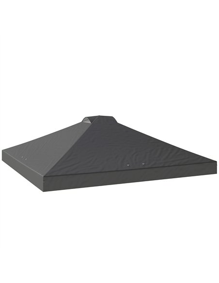 Outsunny Gazebo Roof Replacement UV50+ Waterproof Pop Up Canopy Cover with 8 Drainage Holes 3 x 3 m Dark Grey - pic 186152 | FastDaddyshop