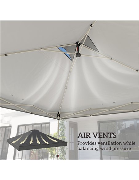 Outsunny Gazebo Roof Replacement UV50+ Waterproof Pop Up Canopy Cover with 8 Drainage Holes 3 x 3 m Dark Grey - pic 186156 | FastDaddyshop