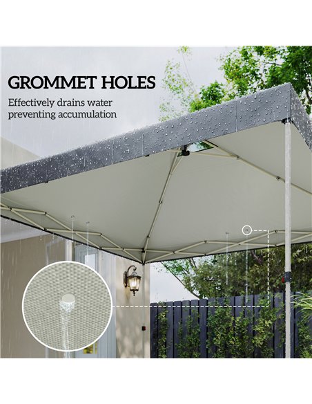 Outsunny Gazebo Roof Replacement UV50+ Waterproof Pop Up Canopy Cover with 8 Drainage Holes 3 x 3 m Dark Grey - pic 186158 | FastDaddyshop