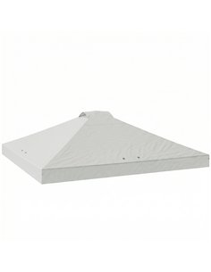 Outsunny Gazebo Roof Replacement UV50+ Waterproof Pop Up Canopy Cover with 8 Drainage Holes 3 x 3 m White