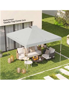 Outsunny Gazebo Roof Replacement UV50+ Waterproof Pop Up Canopy Cover with 8 Drainage Holes 3 x 3 m White 2