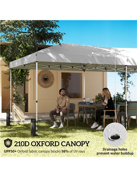 Outsunny 3 x 6 m Pop Up Canopy with UV50+ Protection Garden Gazebo with 6 Sidewalls, White - pic 186182 | FastDaddyshop