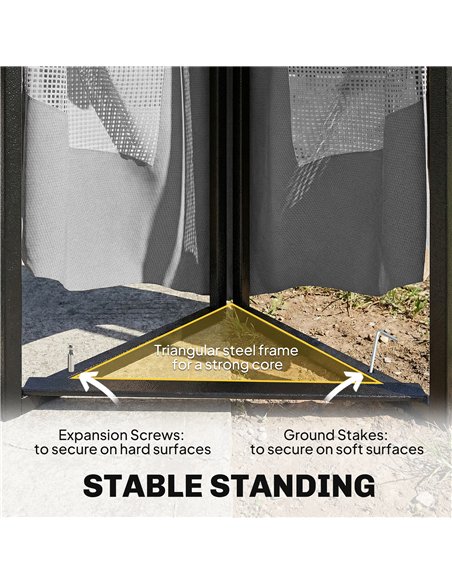 Outsunny 3 x 3.6 m Outdoor Garden Gazebo with Post Shelves, UPF50+ Patio Permanent Pavilion with Hook, Dark Grey - pic 186203 | FastDaddyshop