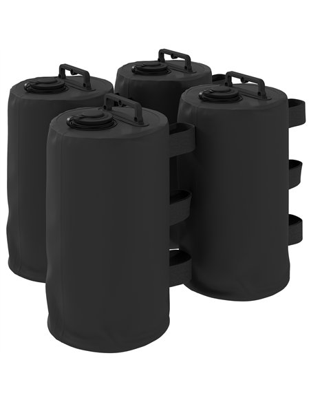 Outsunny Set of 4 Gazebo Weights Sand Bags, Gazebo Water Weights Bags with Carry Handles for Garden Marquee, Parasol, Black - pic 186215 | FastDaddyshop