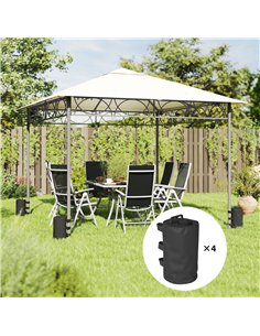 Outsunny Set of 4 Gazebo Weights Sand Bags, Gazebo Water Weights Bags with Carry Handles for Garden Marquee, Parasol, Black 2