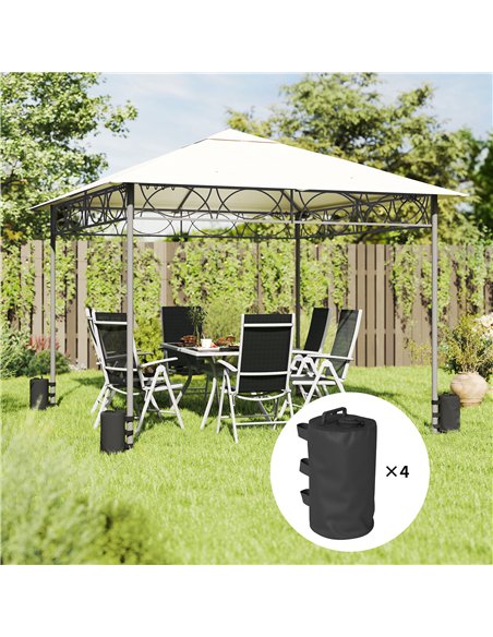 Outsunny Set of 4 Gazebo Weights Sand Bags, Gazebo Water Weights Bags with Carry Handles for Garden Marquee, Parasol, Black - pic 186216 | FastDaddyshop