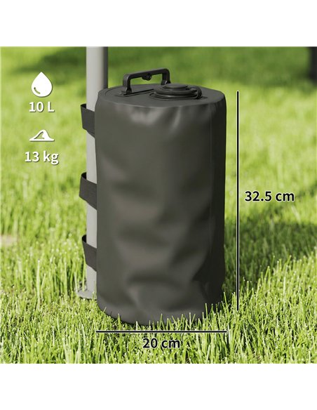 Outsunny Set of 4 Gazebo Weights Sand Bags, Gazebo Water Weights Bags with Carry Handles for Garden Marquee, Parasol, Black - pic 186217 | FastDaddyshop