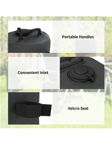 Outsunny Set of 4 Gazebo Weights Sand Bags, Gazebo Water Weights Bags with Carry Handles for Garden Marquee, Parasol, Black