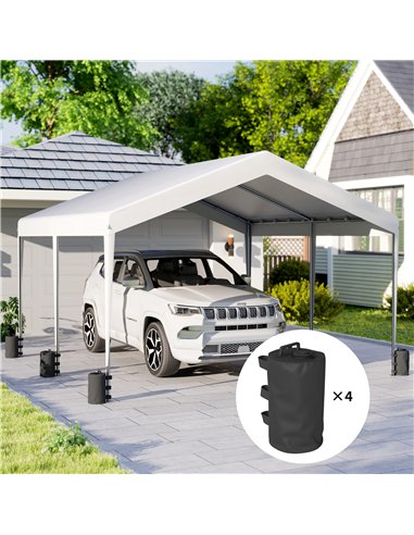 Outsunny Set of 4 Gazebo Weights Sand Bags, Gazebo Water Weights Bags with Carry Handles for Garden Marquee, Parasol, Black