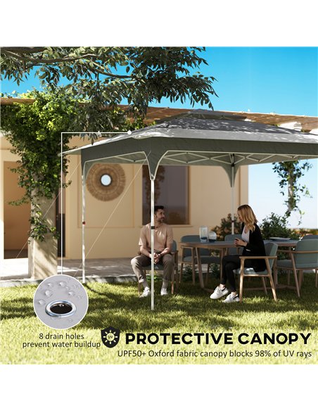 Outsunny 3.5 x 3.5 m Pop Up Gazebo with One-Push Setup, UPF50+ Double Tier Garden Party Tent Marquee with Carry Bag, Dark Grey - pic 186236 | FastDaddyshop