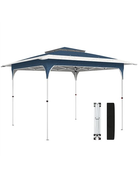 Outsunny 3.5 x 3.5 m Pop Up Gazebo with One-Push Setup, UPF50+ Double Tier Garden Party Tent Marquee with Carry Bag, Blue - pic 186243 | FastDaddyshop