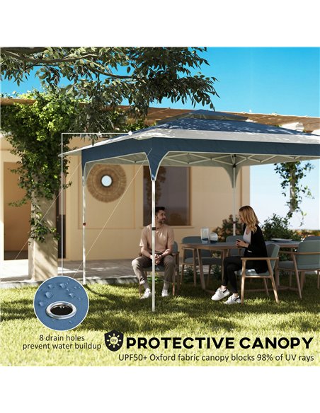 Outsunny 3.5 x 3.5 m Pop Up Gazebo with One-Push Setup, UPF50+ Double Tier Garden Party Tent Marquee with Carry Bag, Blue - pic 186246 | FastDaddyshop