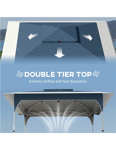 Outsunny 3.5 x 3.5 m Pop Up Gazebo with One-Push Setup, UPF50+ Double Tier Garden Party Tent Marquee with Carry Bag, Blue - pic 186247 | FastDaddyshop