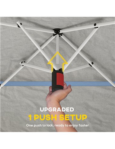 Outsunny 3.5 x 3.5 m Pop Up Gazebo with One-Push Setup, UPF50+ Double Tier Garden Party Tent Marquee with Carry Bag, Blue