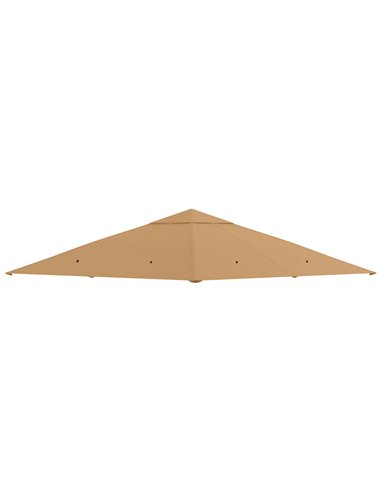 Outsunny 3 x 3 m Gazebo Canopy Replacement Cover, Garden Gazebo Roof Replacement with Drain Holes, TOP COVER ONLY, Beige
