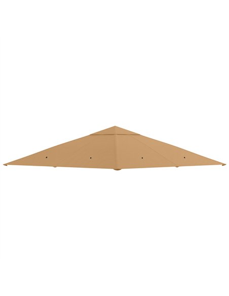 Outsunny 3 x 3 m Gazebo Canopy Replacement Cover, Garden Gazebo Roof Replacement with Drain Holes, TOP COVER ONLY, Beige - pic 186287 | FastDaddyshop