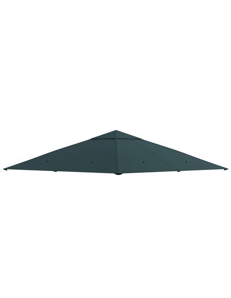 Outsunny 3 x 3 m Gazebo Canopy Replacement Cover, Garden Gazebo Roof Replacement with Drain Holes, TOP COVER ONLY, Grey - pic 186296 | FastDaddyshop