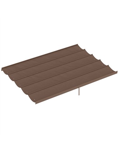Outsunny Retractable Pergola Cover, 3.5 x 2.6 m Replacement Canopy Fabric for 4 x 3 m Frame, Roof Top Only, Brown
