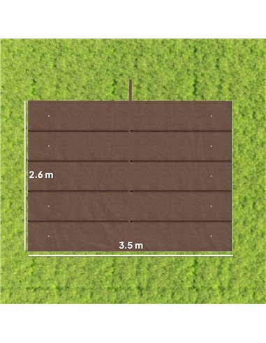 Outsunny Retractable Pergola Cover, 3.5 x 2.6 m Replacement Canopy Fabric for 4 x 3 m Frame, Roof Top Only, Brown