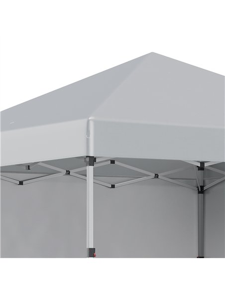 Outsunny 3 x 3 m Pop Up Gazebo, UPF 30+ Party Tent with 2 Sidewalls, Weight Bags and Wheeled Bag, Light Grey - pic 186340 | FastDaddyshop