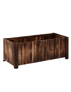 Outsunny Wooden Raised Garden Bed, 120 x 50 x 45cm Elevated Planter Box, Outdoor Flower Bed with Drainage Gaps, Easy Assembly