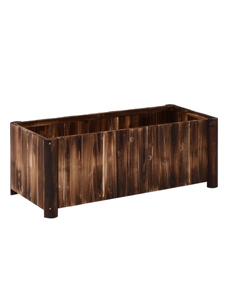 Outsunny Wooden Raised Garden Bed, 120 x 50 x 45cm Elevated Planter Box, Outdoor Flower Bed with Drainage Gaps, Easy Assembly - pic 186350 | FastDaddyshop