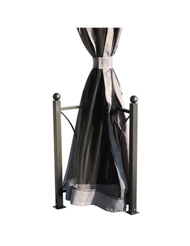 Outsunny 3x3m Gazebo with Polycarbonate Roof, Steel & Aluminium Frame, Curtains, Black