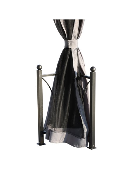Outsunny 3x3m Gazebo with Polycarbonate Roof, Steel & Aluminium Frame, Curtains, Black - pic 18636 | FastDaddyshop