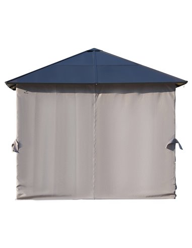 Outsunny 3x3m Gazebo with Polycarbonate Roof, Steel & Aluminium Frame, Curtains, Black