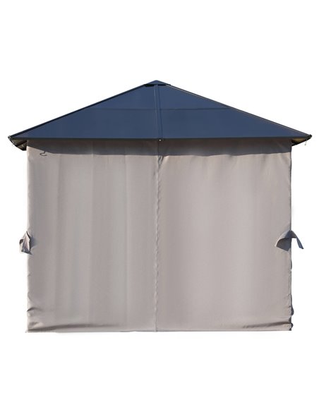 Outsunny 3x3m Gazebo with Polycarbonate Roof, Steel & Aluminium Frame, Curtains, Black - pic 18637 | FastDaddyshop